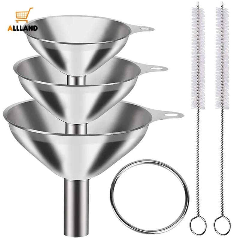 3Pcs/set Funil De Aço Inoxidável Portátil Cone Óleo De Cozinha Multi-Uso Para Óleos Líquidos Em Pó