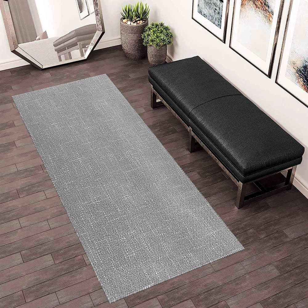 Tapete Passadeira Sisal Sintético 70x200cm Antiderrapante Cinza
