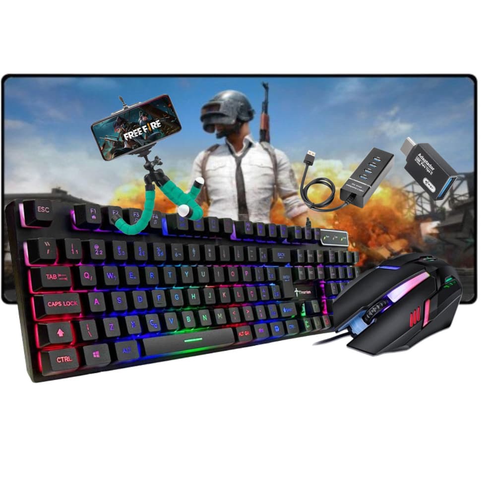 Kit Gamer Mobilador Completo Top Teclado Mouse Promoção F F