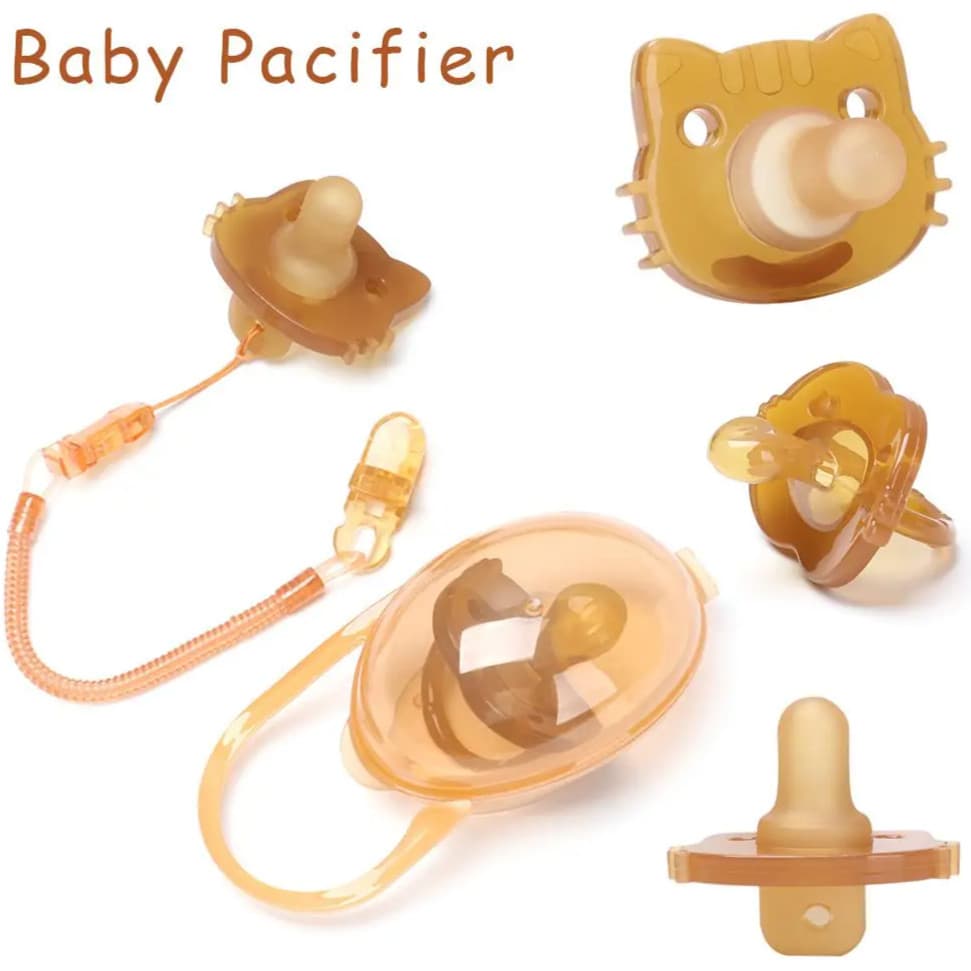 Lindo bebê chupeta conjunto, mordedor de silicone, desenhos animados animais, dia e noite tipo brinquedo mastigar, sílica gel chupeta, novo