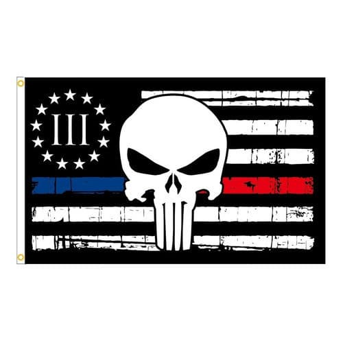 Bandeira Punisher O Justiceiro 90 x 150 cm C/ Anilhas p/ Mastro  Soldado Caveira Usa Emblema V