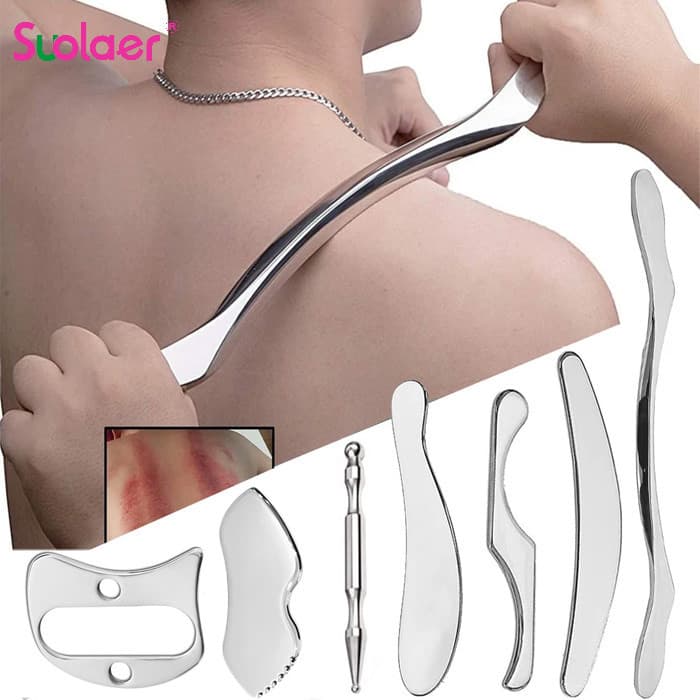 Faca De Aço Inoxidável Gua Sha Fascia Liberação Miofascial Ferramentas IASTM