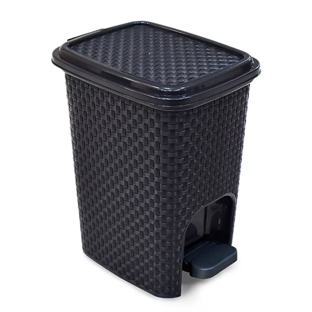 Lixeira com Pedal Rattan 7 Litros Preto Arqplast Lixeira Cozinha Escritorio Resistente