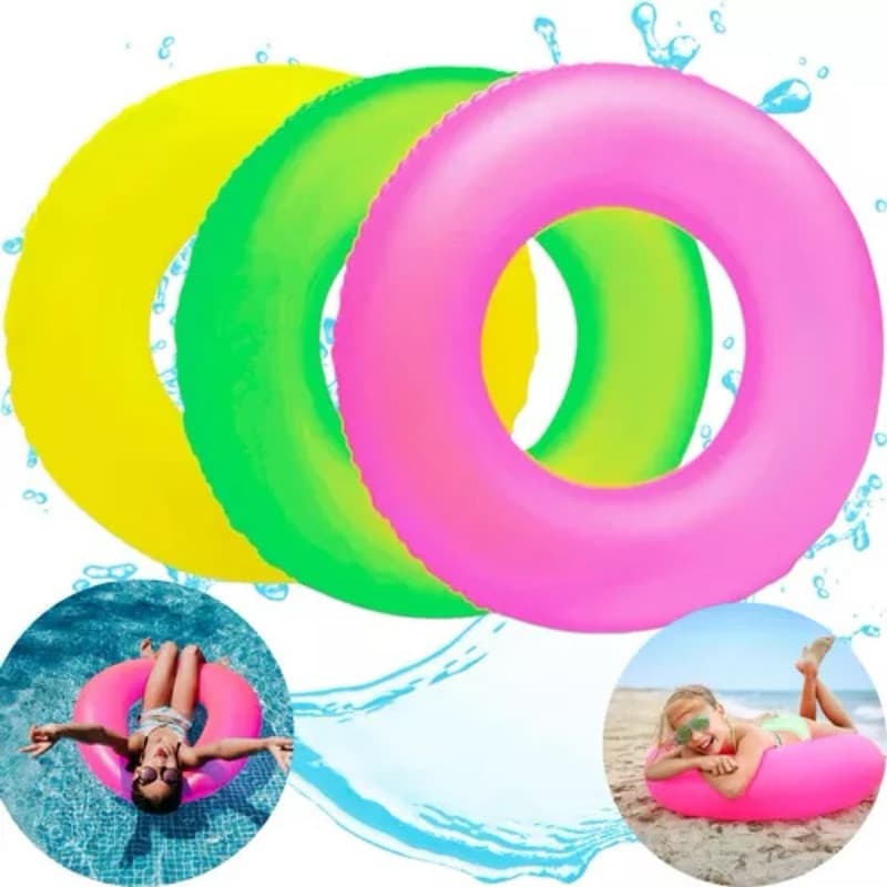 Kit 3 Unidades Boia Inflável Neon Redonda Piscina Praia Entrega Rápida