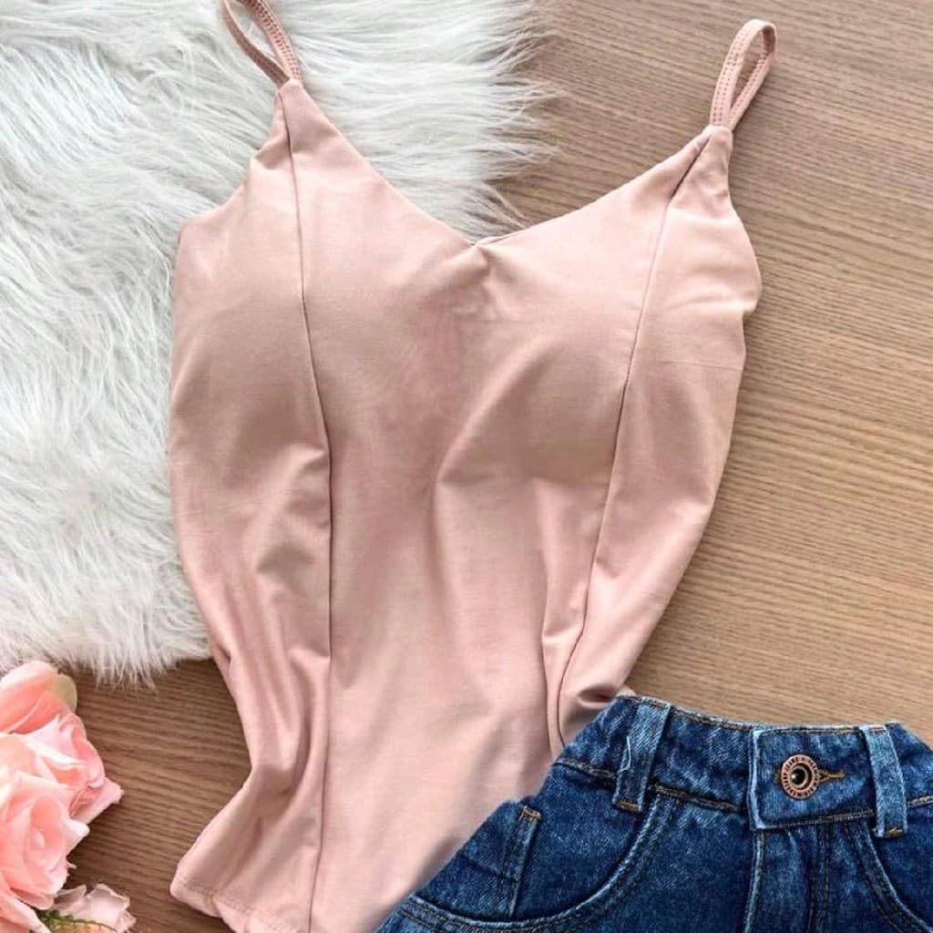 Body Feminino Alça Com Bojo Básico Verão Moda Super Envio !!