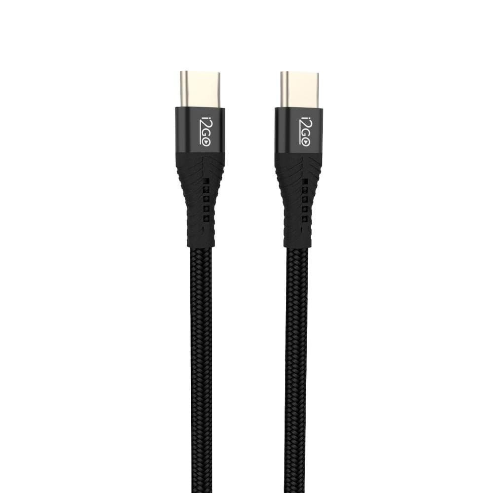Cabo USB-C + USB-C i2GO 2m 5a 100w Nylon Trançado Preto
