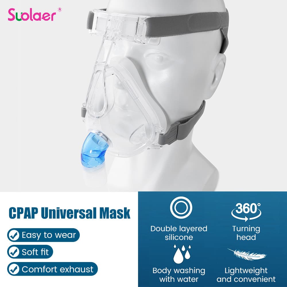 Uso Para Máscara Facial Completa CPAP Auto BiPAP Almofada De Viagem Auxiliar De Sono Anti-Ronco Ressonante Fita De Cabeça E Acessório