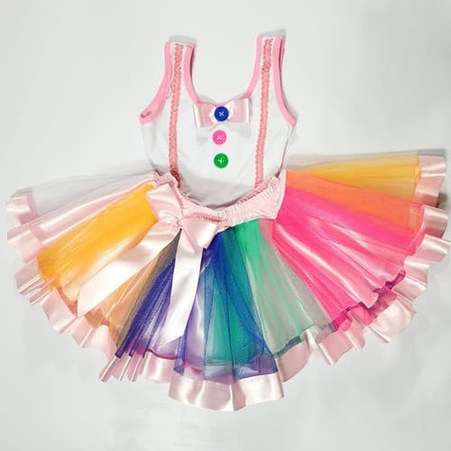 Conjunto Body E Saia Adulto Feminino Fantasia de Festa Carnaval Halloween Palhaço Circo Colorido