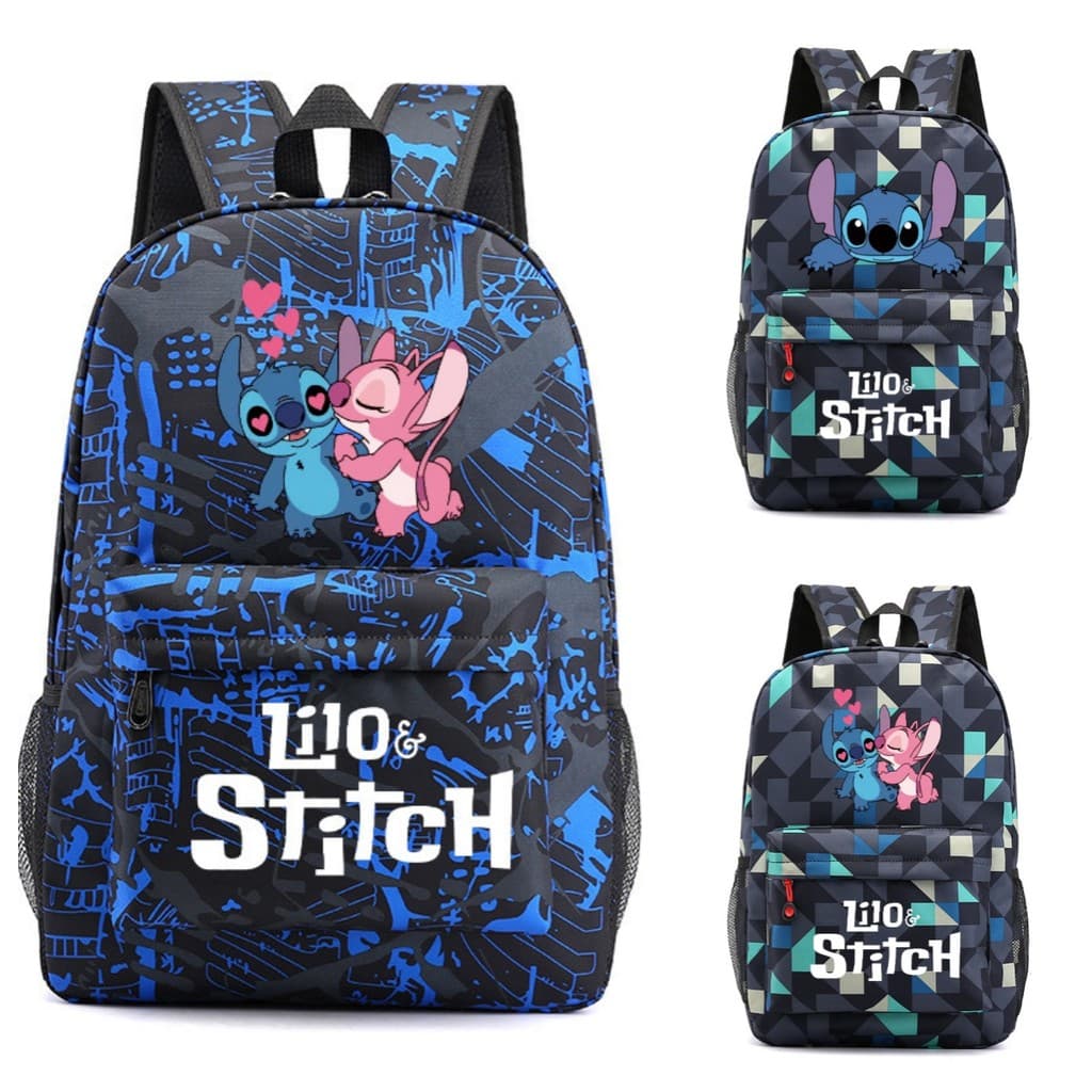 Mochila Escolar Feminina De Grande Capacidade STITCH Para Meninas E Meninos/Bolsa Computador De Estudante Do Ensino Médi