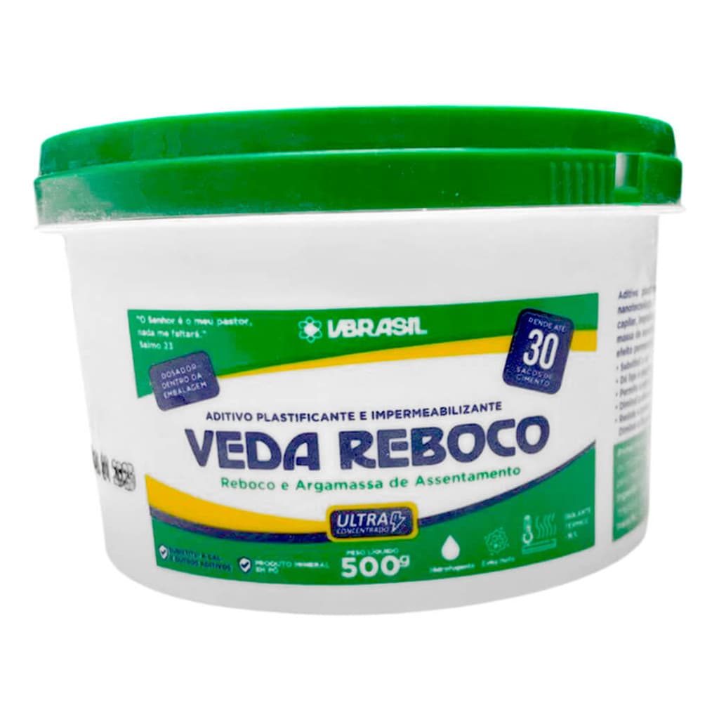 Plastificante E Impermeabilizante P/ Reboco Veda Reboco 500g