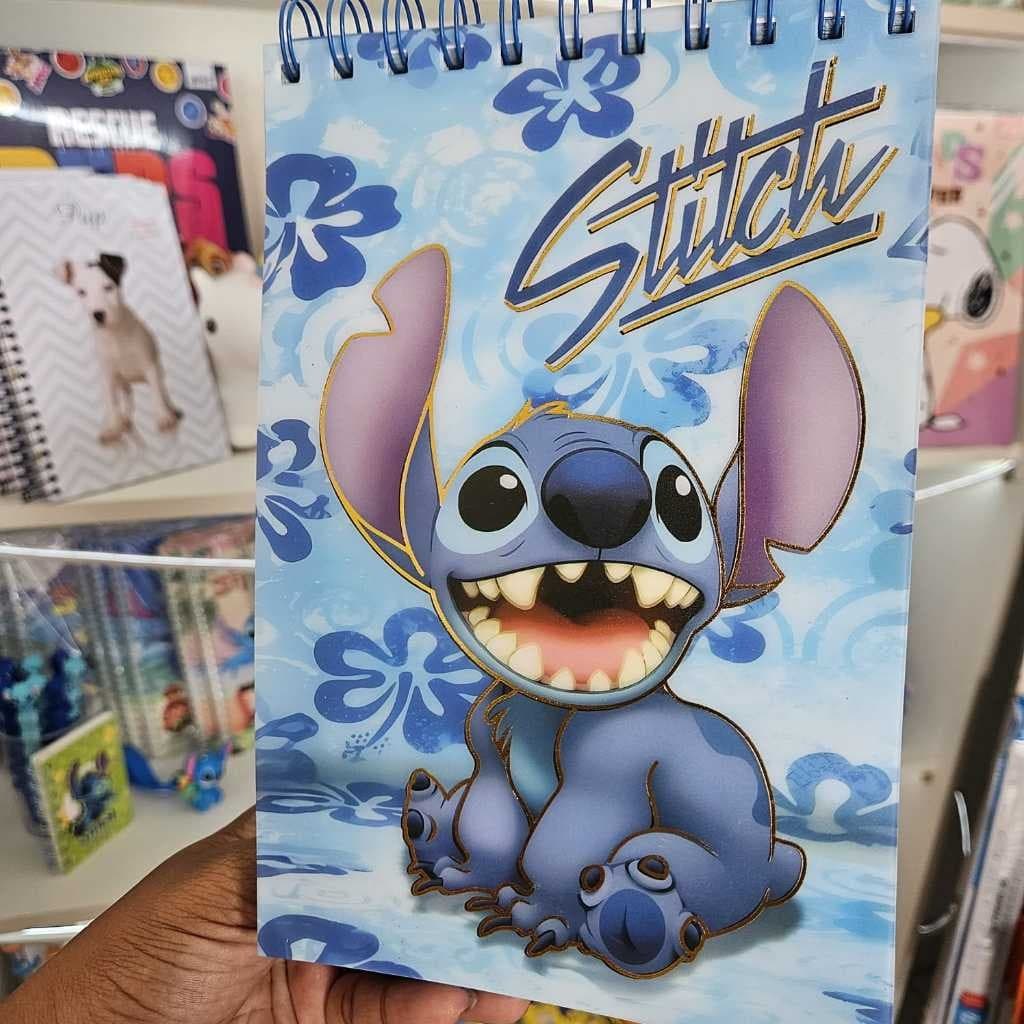 Caderno Planner Semanal Stitch Folhas Decoradas