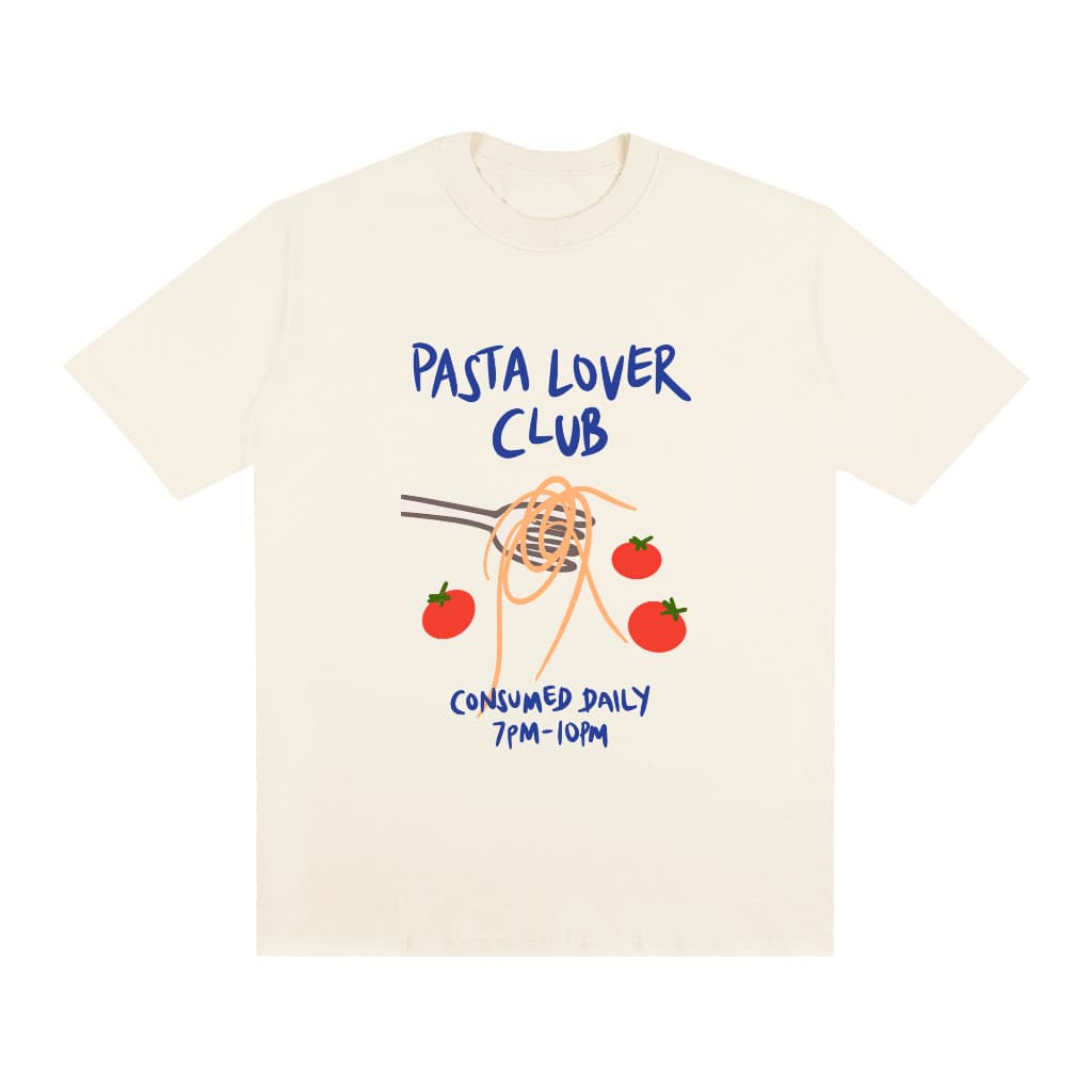 Camiseta Feminina 100% Algodão Pasta Lover Club Macarrão