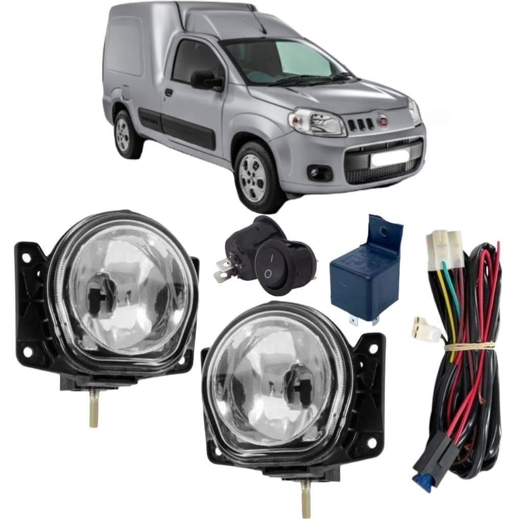 KIT FAROL MILHA AUXILIAR NEBLINA FIAT FIORINO 2014 ATE 2021