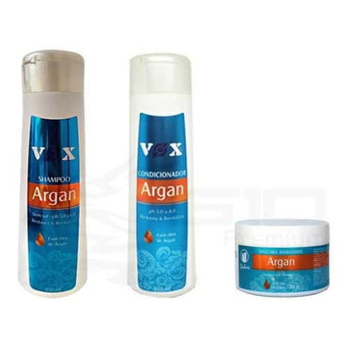 Kit Argan Shampoo+cond+máscara 300gr - Vidas Cosméticos