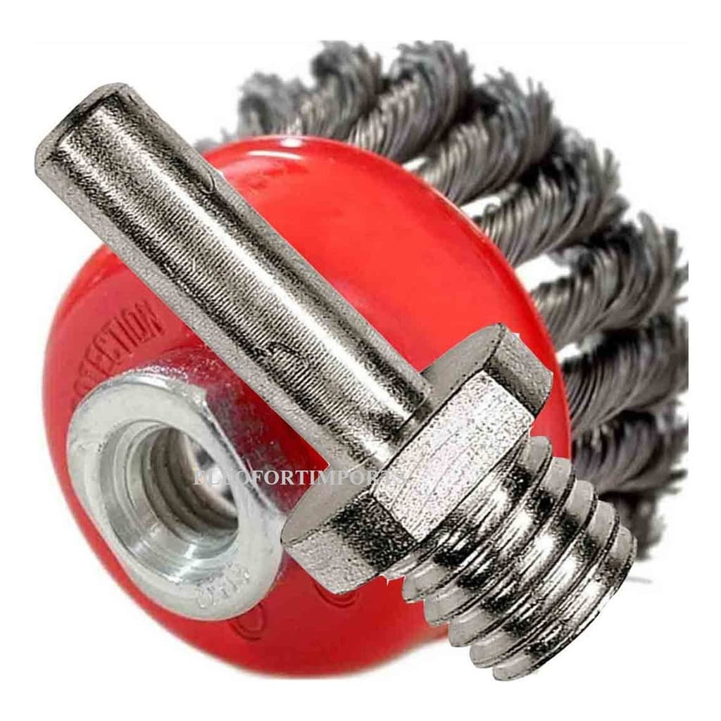 Escova De Aço Rotativa Furadeira Parafusadeira 75mm ou Adaptador M14 Aço