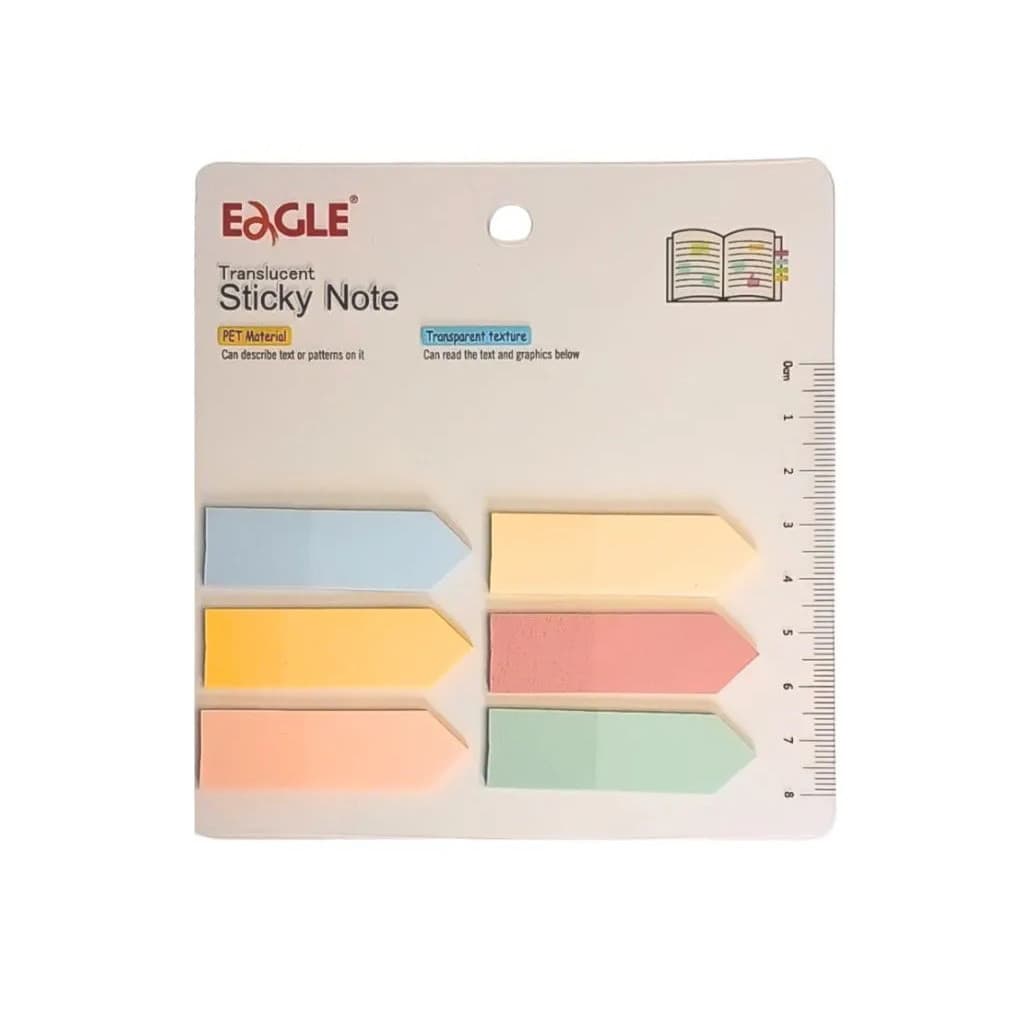 Marcador de página adesivo EAGLE seta com 6 cores 15mm x 50mm