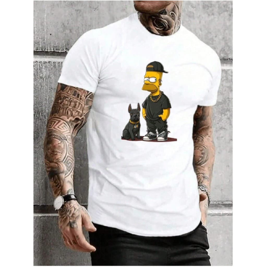 Camiseta Camisa Unissex Desenho  Homer Simpson 100% algodão DTF - Alta qualidade Lançamento Envio Imediato Top