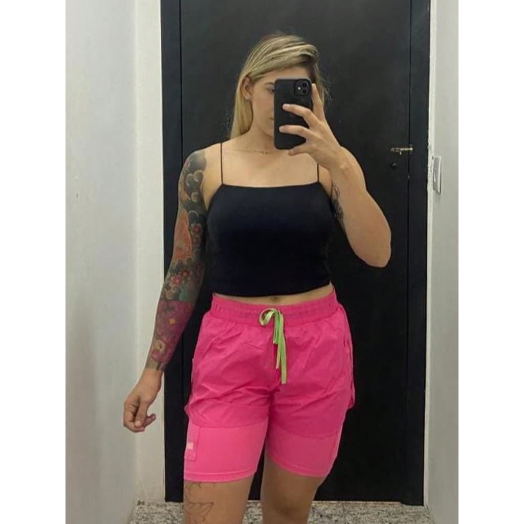 Shorts Rosa Duplo com bermuda ciclista - ENFIM ACTIVE-  MALWEE