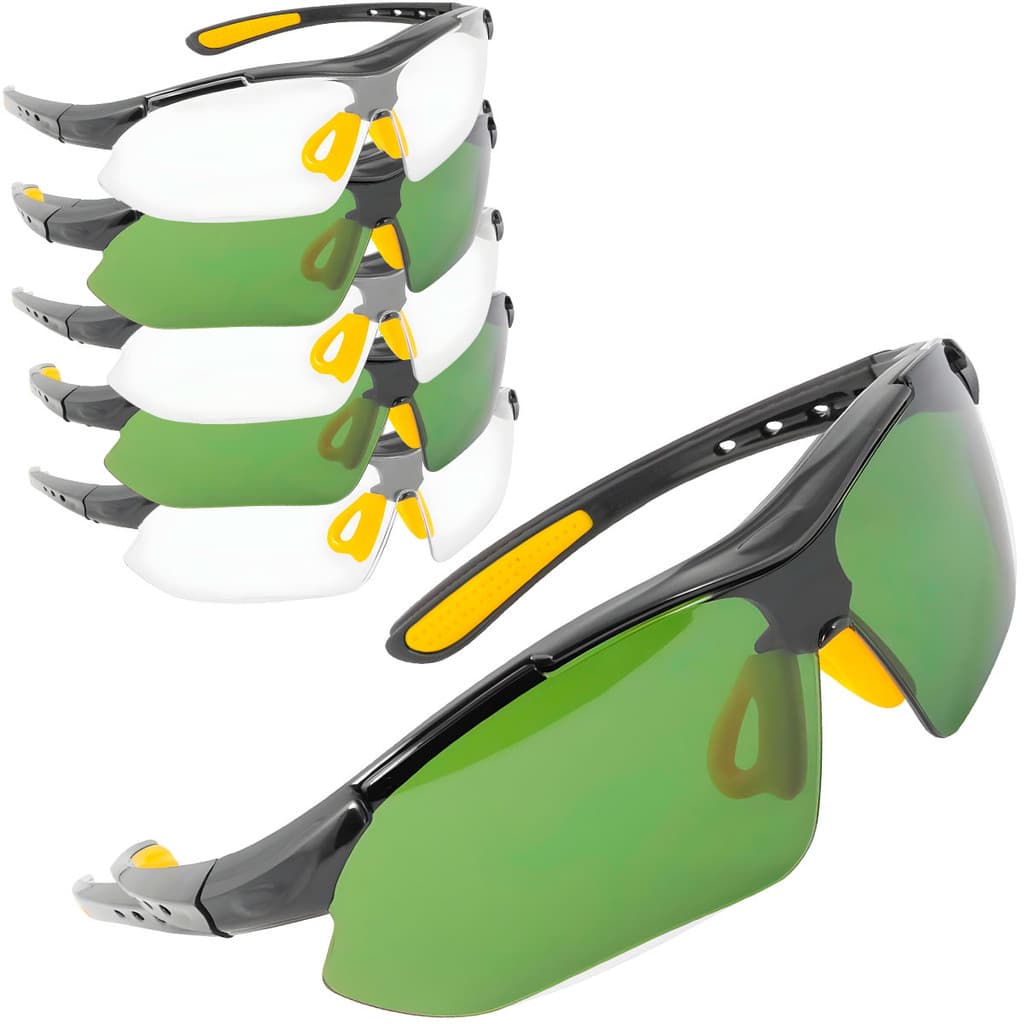 Kit 6 Óculos Proteção Segurança Epi Boxer Incolor E Verde Ca