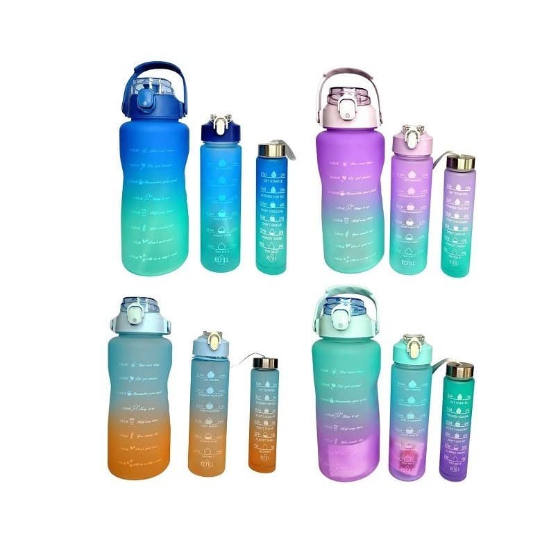 kit 3 Garrafas Galão 2L, 900 Ml, 300ml.