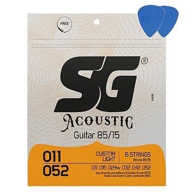 Encordoamento SG Cordas p/ Violão Aço 0.11 Custom Light 6686