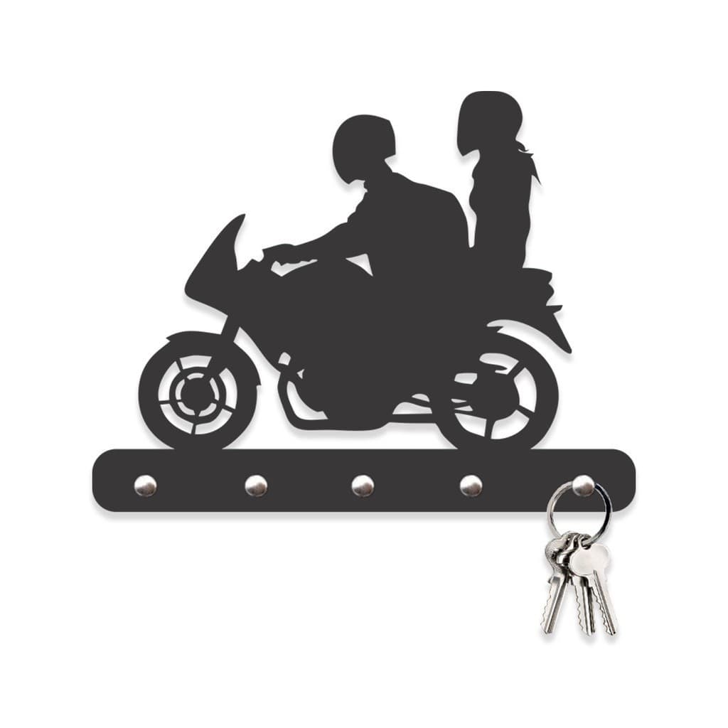 Porta Chaves Motocicleta em Mdf Vazado de 3mm Preto Fosco