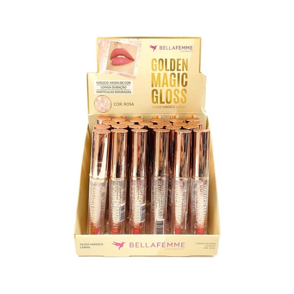 Gloss Magico Labial Rosa Bella Femme - Box Com 24 Unidades