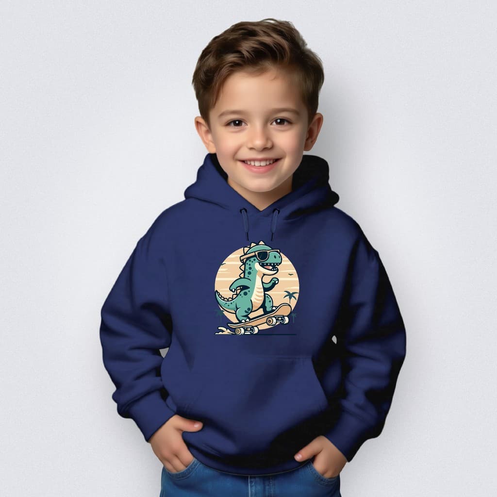 Blusa Moletom Infantil Canguru Dinossauro Skate Gola Careca Desenho Brincar Diversão Rápido Envio