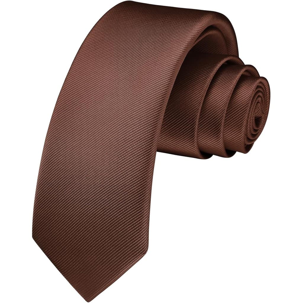 HISDERN Gravatas MASCULINA Gravata Social Slim Marrom Padrinhos Noivos Casamento Congressos Eventos