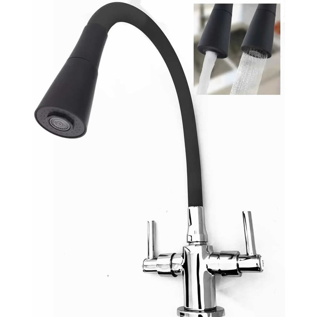 Torneira Misturador Monobloco Cone Black água quente fria