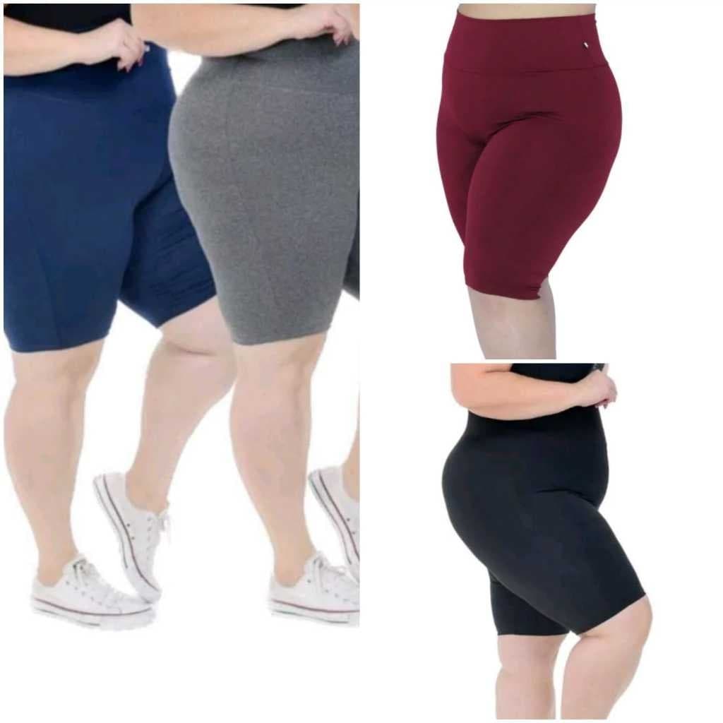 KIT 4 BERMUDA FEMININA PLUS SIZE ZERO TRANSPARENCIA