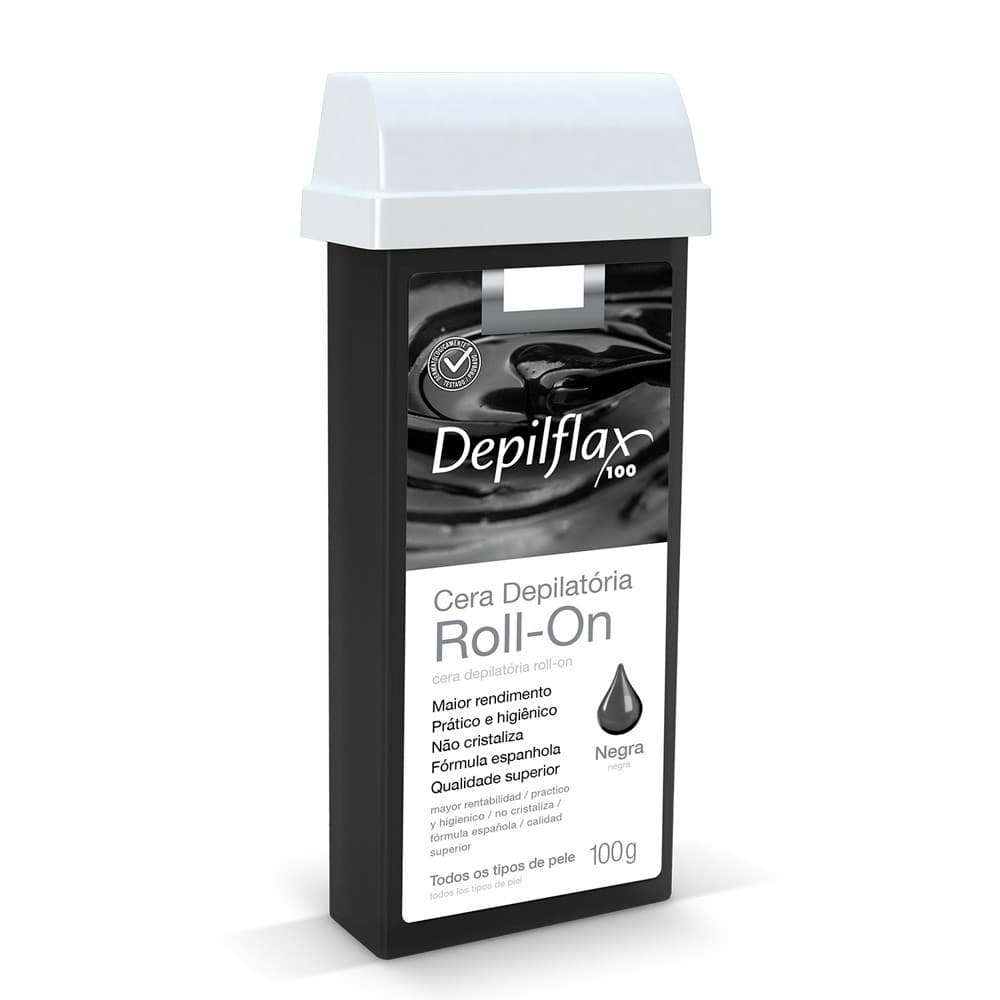 Kit 02 Refil Cera Depilatória Roll On Negra Depilflax 100g