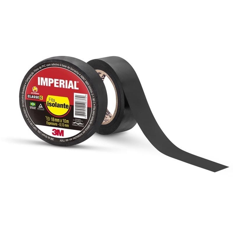 Fita Isolante Imperial PRETA 3m 18 Mm X 10 Mt - 3M