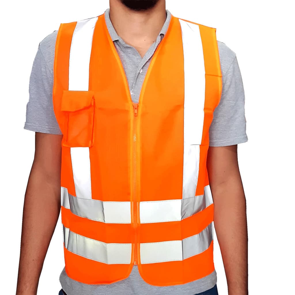 COLETE STEELFLEX REFLETIVO 1 BOLSO LARANJA NBR15292