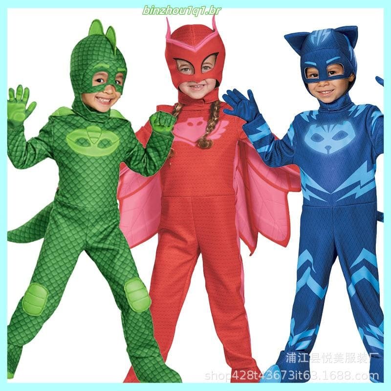PJ Masks Fantasia Infantil 3-12 Anos Crianças/Halloween/Menino/Gato 722