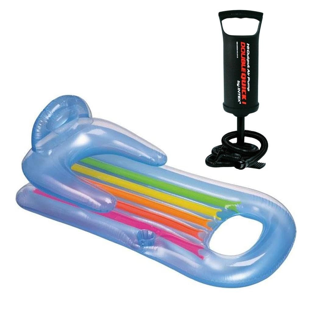 Boia Colchão Bronzeador Encosto e Bomba De Ar Manual 29cm