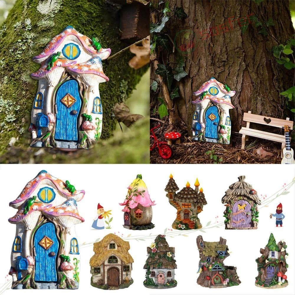 Porta De Elfo De Fada Em Miniatura SOSFER , Colorida Para Casa De Bonecas , Escultura De Arte De Quintal Jardim De 10 Cm