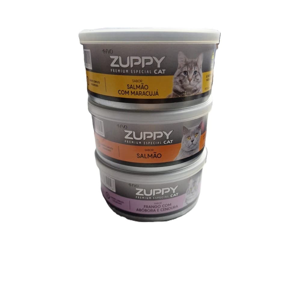 Ração Úmida Zuppy Premium Cat Sabores kit com 3 unidades