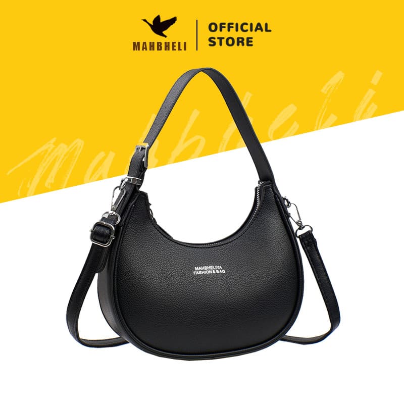 MAHBHELI Bolsa Feminina Sob o Braço em Formato de Meia-Lua Bolsa Baguete Moderna Ideal para Ombro ou Transversal