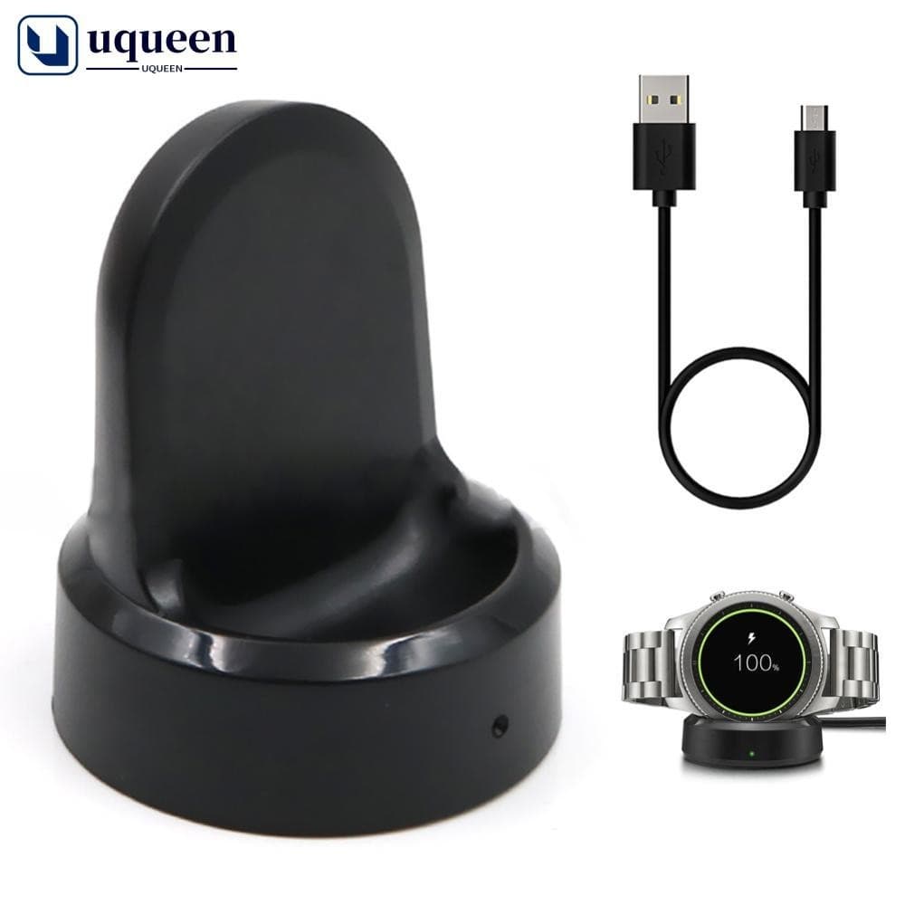 Carregador De Relógio Rápido Sem Fio UQUEEN Para Samsung Gear S3 Frontier S2/Galaxy 46mm/42mm B5D3