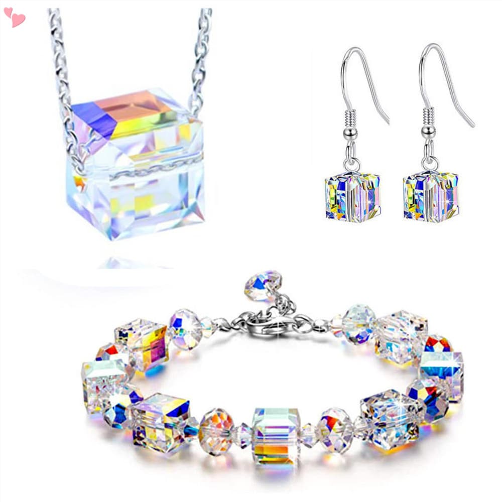 Pulseira De Cristal Quadrada Transparente Ajustável Bangle Women Party Senhora Para Namorada