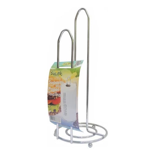Suporte Para Rolo Papel Toalha Mesa Cozinha Vertical Em Aço