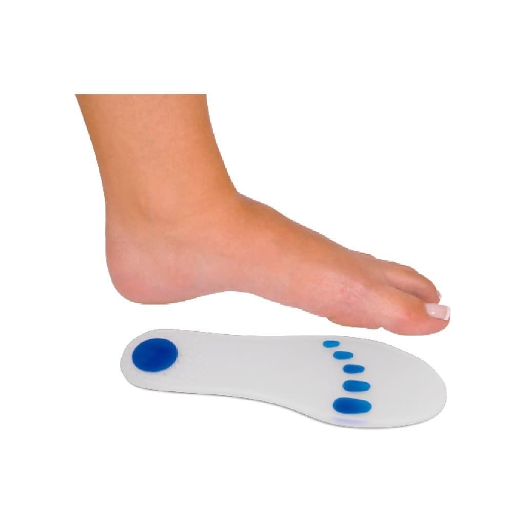 PAR DE PALMILHAS  PREMIUM 100% SILICONE INTEIRA COM PONTO AZUL ESPECIAL ALIVIO DE IMPACTO