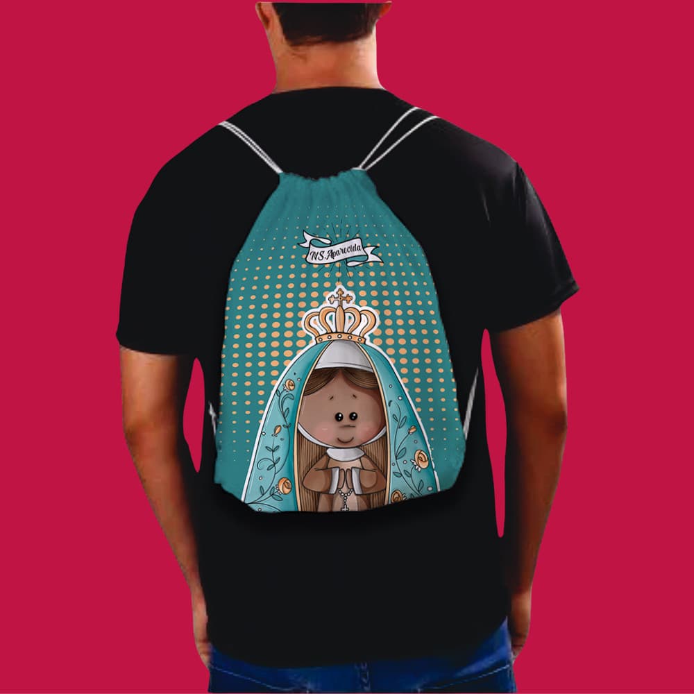 Mochila Saco Sacola Costas Nossa Senhora Aparecida