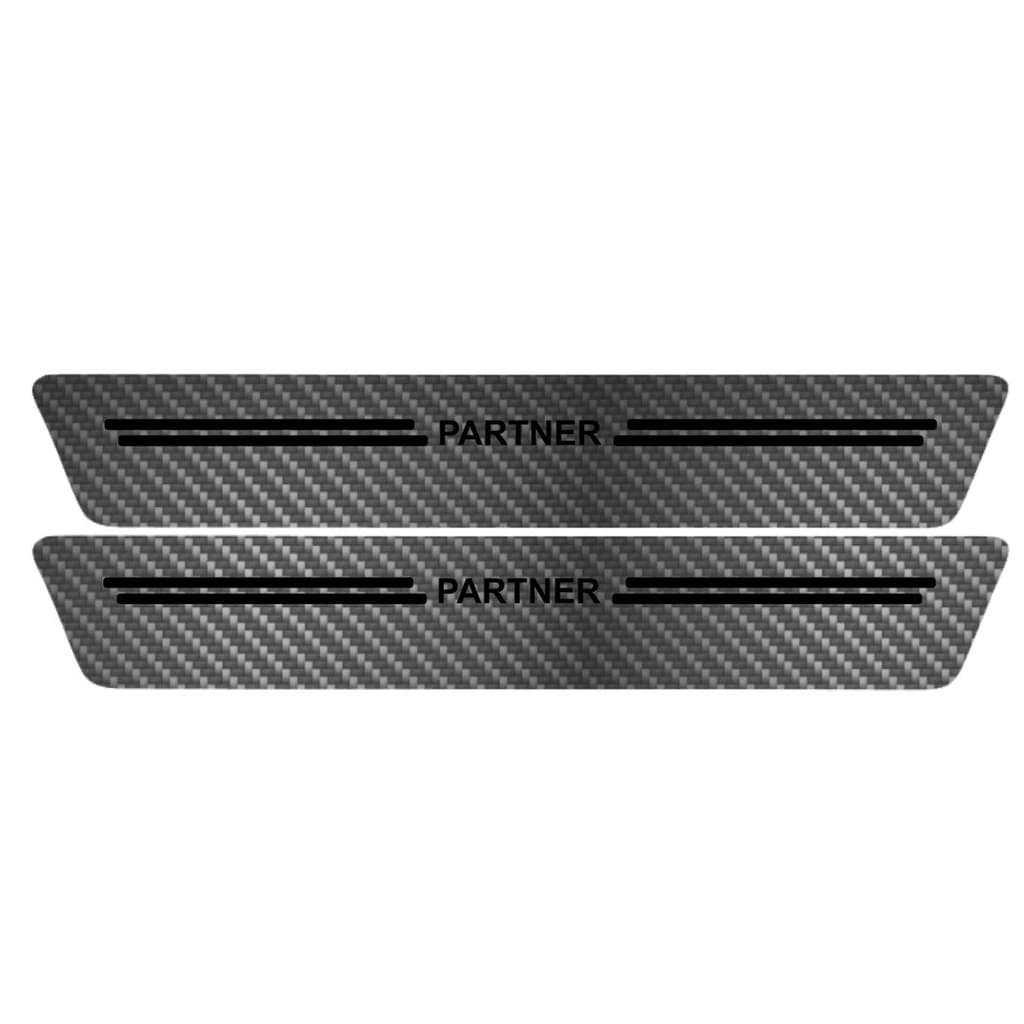 Kit Soleira Protetora Porta Premium Black Carbono - Partner