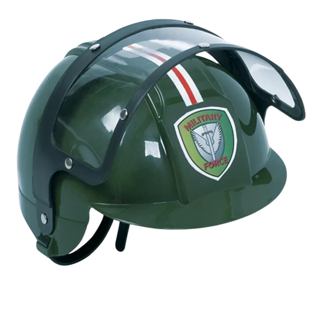 Capacete Militar Infantil Exército Brinquedo Fantasia Viseira Articulada