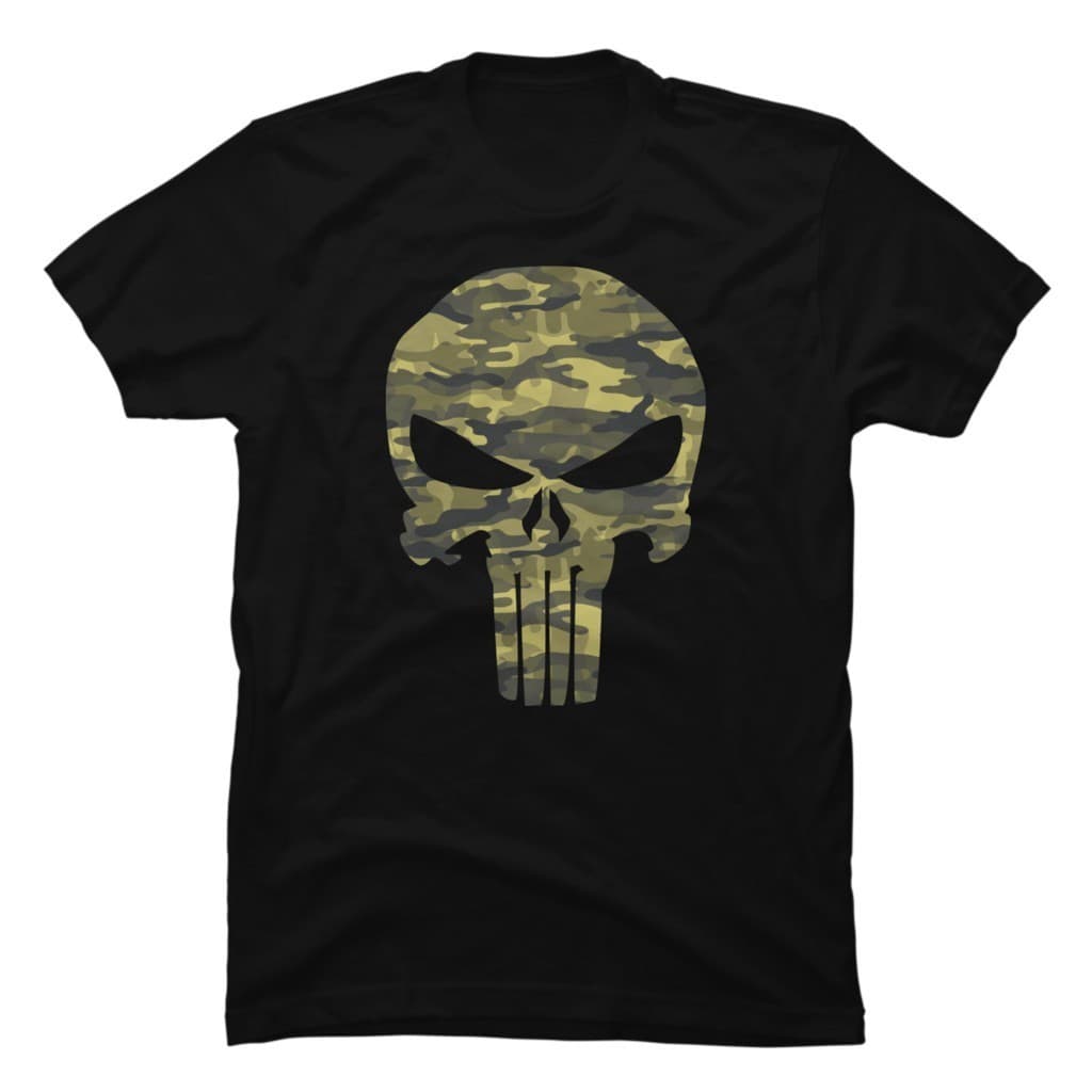 Camiseta em Algodão Unissex Moda Streetwear Justiceiro Camuflado  Lançamento 2024 Envio Imediato Blu Shop