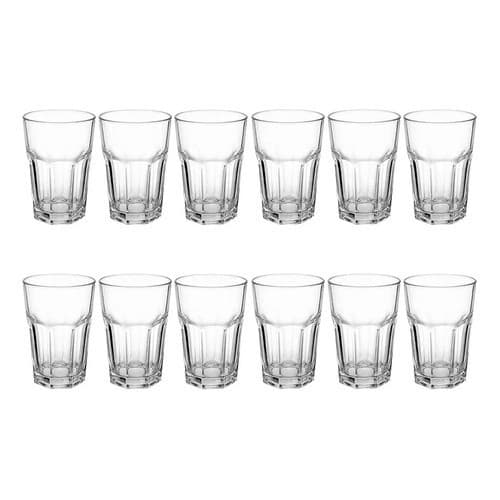 Jogo Kit 12 Copos Vidro Grosso 360ml Água Suco Drink Premium