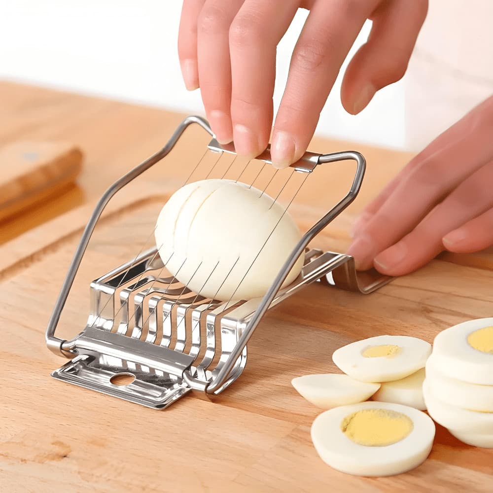 Cortador De Ovos Cozidos Fatiador De Ovo Cozido Manual Inox Cozinha Portátil Alimentos Frutas Cebola Morango Kiwi Banana