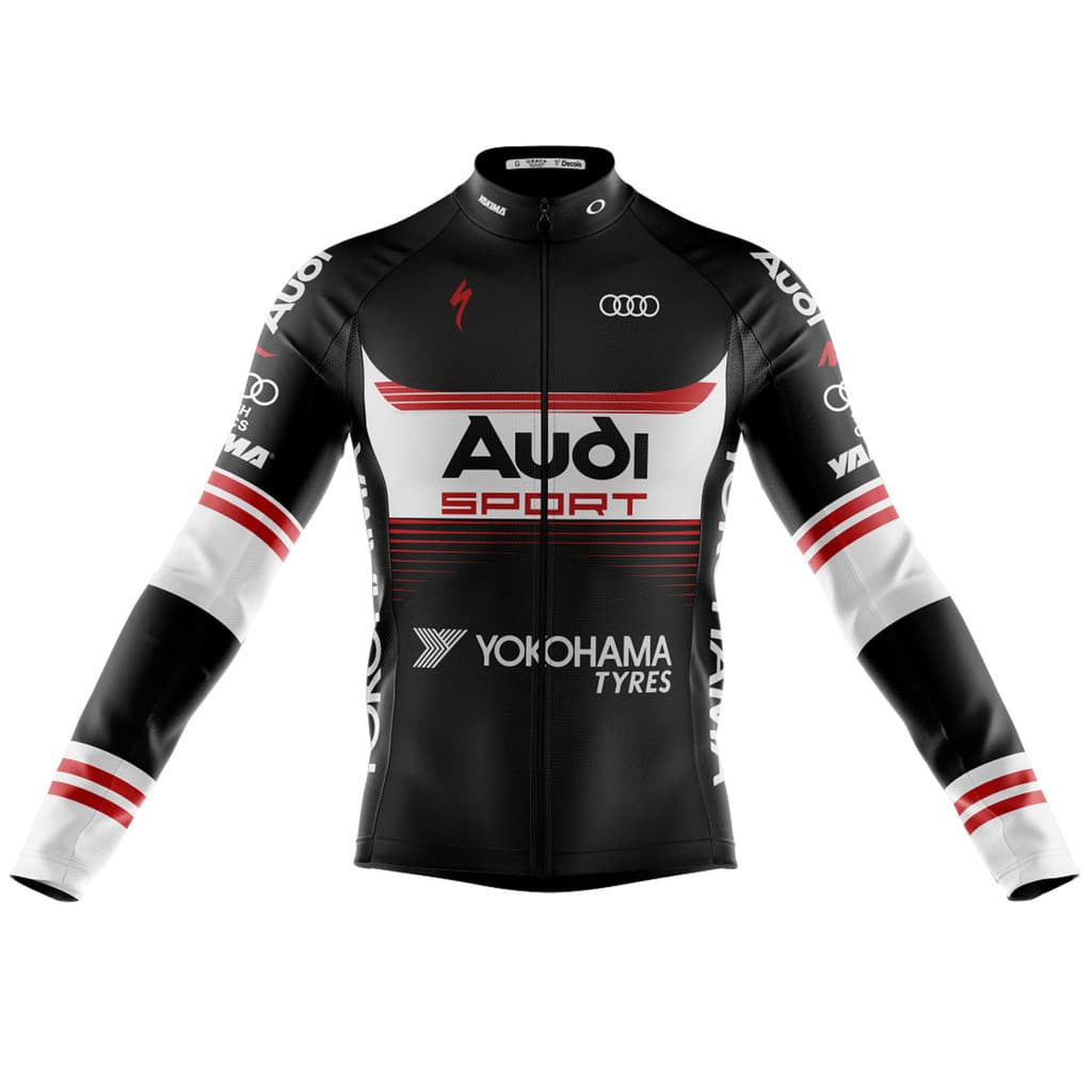 Camisa Para Ciclista Audi Manga Longa Dry Fit Zíper Total